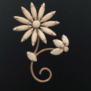Juliana Delizza Elster White Daisy Flower Brooch
